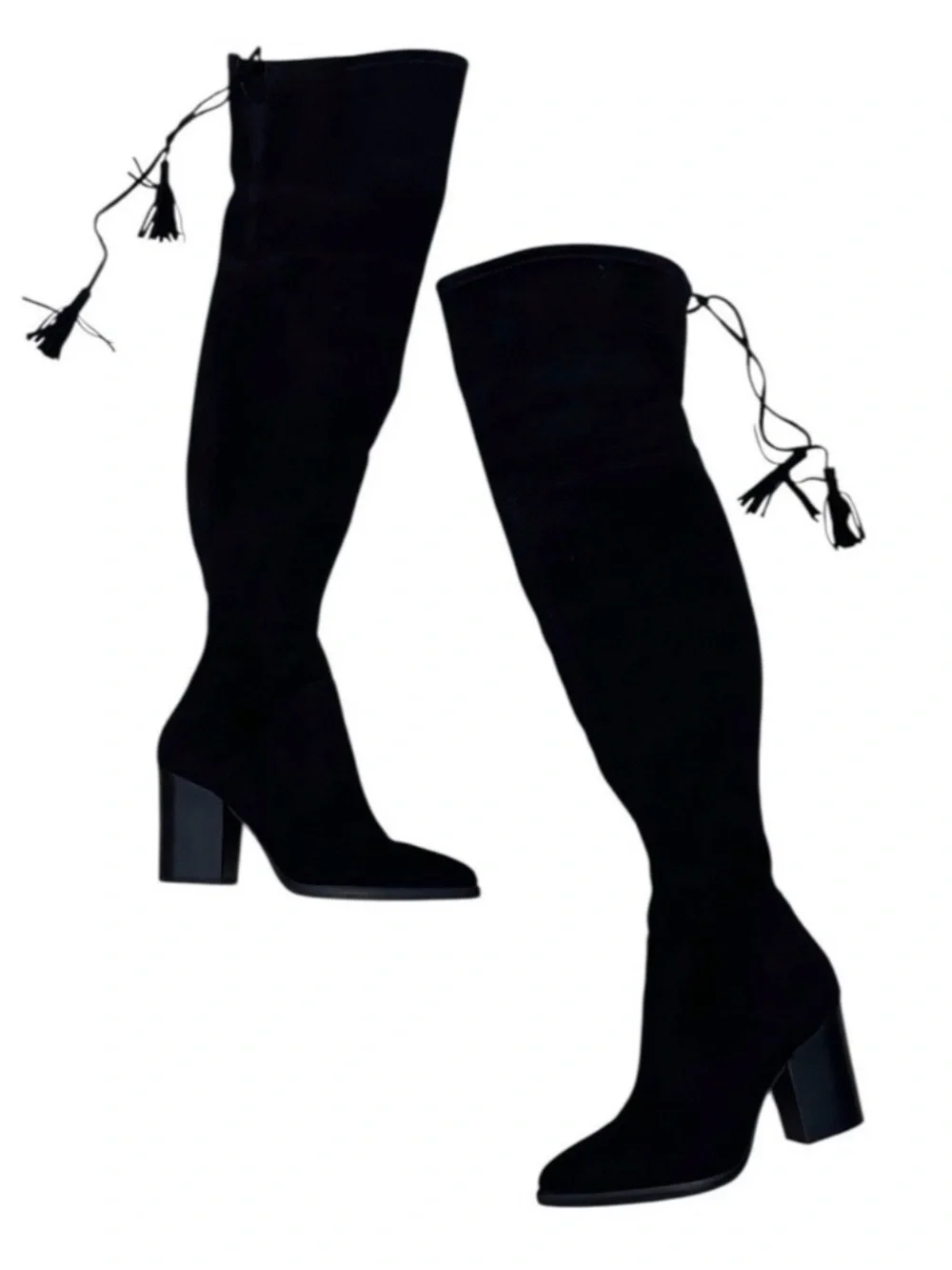 Marc Fisher LTD Okun Black Suede Over-the-Knee Boots Mob Wife Old Money Chic